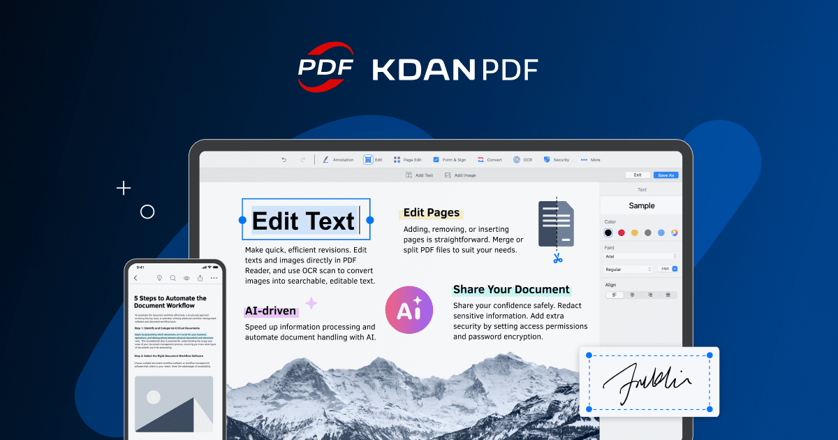 Kdan PDF Reader Pro interface preview
